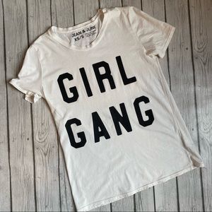 Jean & June Women’s White Girl Gang T-Shirt Sz S